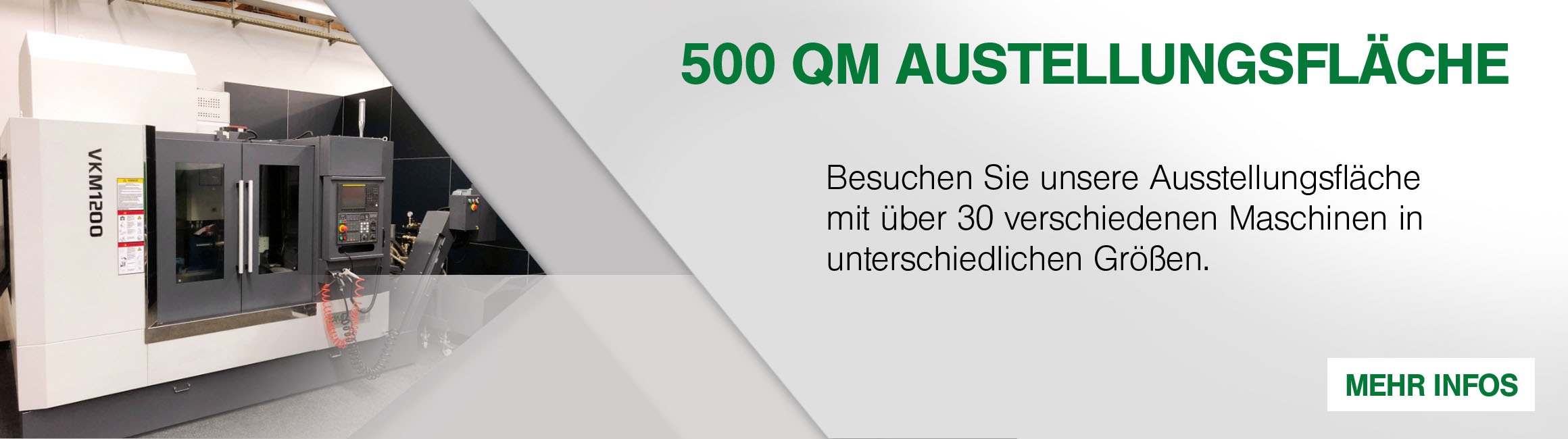 Besuchen Sie unsere 500 Quadratmeter große Ausstellungsfläche mit über 30 verschiedenen Maschinen in unterschiedlichen Größen. 