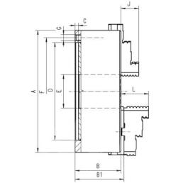Drehfutter 3-B Keilstangenfutter D=200, DIN 6350 Typ 3204