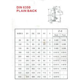 Drehfutter 4-B Drehfutter D=100, DIN6350, Guss