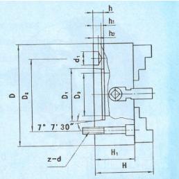 Drehfutter 4-B Planscheibenfutter D=630, DIN55029, KK15