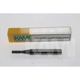 Schaftfräser 4 Schneiden mit Eckradius P45+D3R0,5ap8F10S06L045Z4