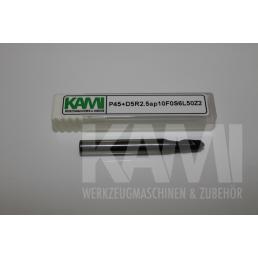 Vollradiusfräser 2 Schneiden P45+D5R2,5ap10F0S6L50Z2