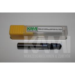 Vollradiusfräser 2 Schneiden P60+D10R5ap20F0S10L75Z2