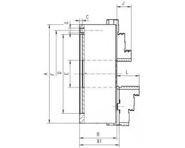 Drehfutter - 3-B Keilstangenfutter D=200, DIN 6350 Typ 3204