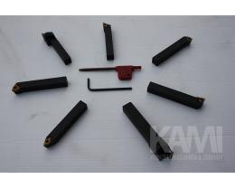 Drehstahlset - 8 mm mit Wendeplattensystem 7- teilig