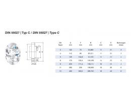 Flansch - Flansch DIN55027, D=400, KK11 